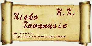 Miško Kovanušić vizit kartica